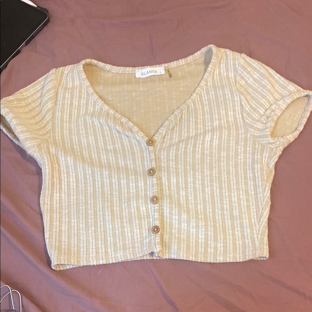 Women's Beige Button Down Shirt